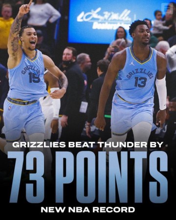 开云体育app-灰熊73分大胜雷霆破纪录，但两队的命运还有变数